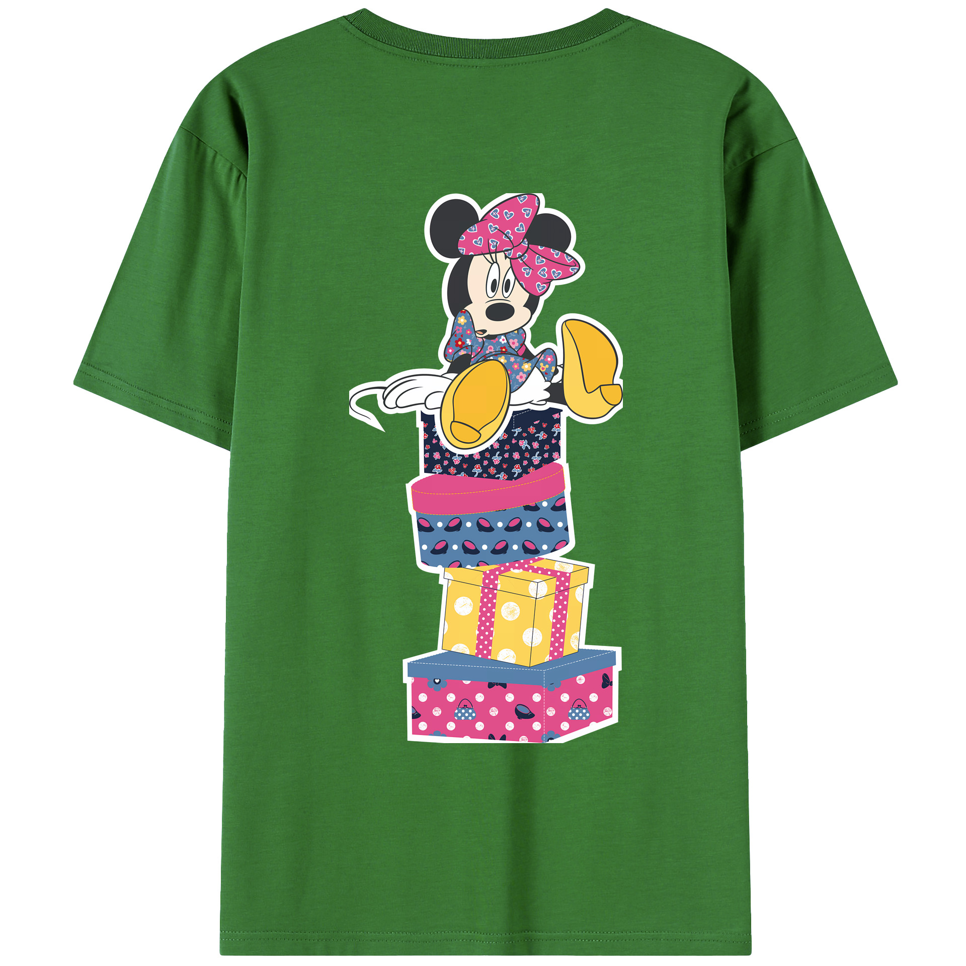 （画像用） ミッキーマウス Mickey Mouse レディース半袖Tシャツ(バックプリント)